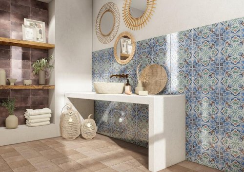 Středomořský dekor Antibes ve formátu 15x30 cm od 799 Kč/m², série Riviera z nabídky Los Kachlos
