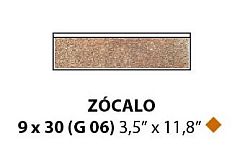 Zocalo Tech Land Natural 9x30 -  sokl mat, hnědá barva