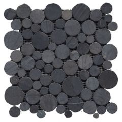 Paradise Round Stone Negro 31,5X31,5 -  mozaika mat,  barva