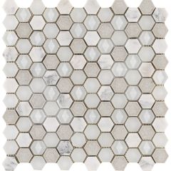 Aura Hexagon Whites 29X30 -  mozaika ,  barva