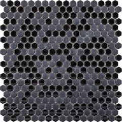 Glaze Mini Hexagon Black 29,5X30 -  mozaika ,  barva