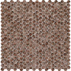 Gravity Alu Hexagon Copper 30,4X30,7 -  mozaika lesk, metalická barva
