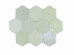Zellige Hexa Mint 10.8X12.4 - hladký dlažba i obklad lesk, zelená barva