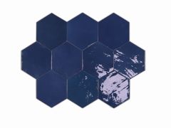 Zellige Hexa Cobalt 10.8X12.4 - hladký dlažba i obklad lesk, modrá barva
