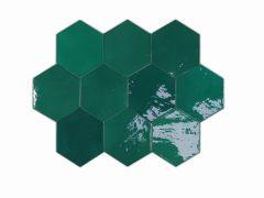 Zellige Hexa Emerald 10.8X12.4 - hladký dlažba i obklad lesk, zelená barva