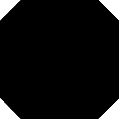 Octogono Negro 31x31 - hladký dlažba mat, černá barva