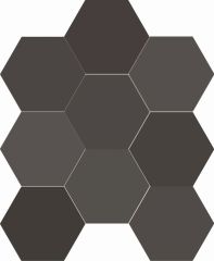 Chicago Exa Charcoal 21,5x25 - r10 dlažba i obklad mat, černá barva