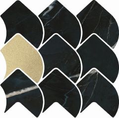 Mosaico Black Calacatta Gold 28,5X25,5 - hladký mozaika lesk,  barva