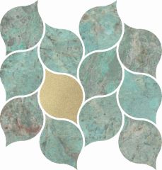Mosaico Amazonite Leaves 27X24,5 - hladký mozaika lesk,  barva