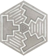 Hexagono Igneus Cemento 26,6x23 - hladký dlažba i obklad mat,  barva