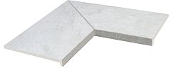 White Stone Ant. rohový lem 62,5x62,5 - r11 rohová lemovka / schodovka mat, bílá barva