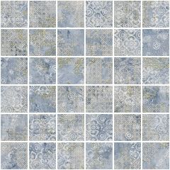 Rug Blue Nat Mos 5X5  29,75X29,75/ - hladký mozaika mat, modrá barva