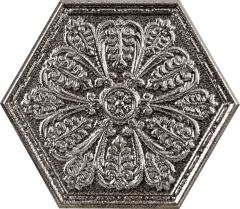 Zinc Silver Single Hexagon 25x29 - strukturovaný / reliéfní dekor mat,  barva