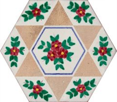 Hutton Classic Decor Hexagon 25x29 - hladký dekor mat, mix barev barva