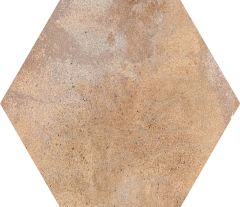 Hutton Rosso Natural Hexagon 25x29 - hladký dekor mat, hnědá barva