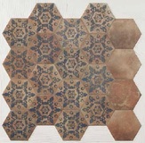 American Charlestown Hex. 32,5x28,5 - drsný / protiskluz dekor mat, mix barev barva