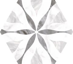 Bardiglio Hexagon Flower 20x17,5 - hladký dlažba lesk, šedá barva