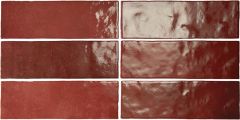 Artisan Burgundy 6,5x20 - strukturovaný / reliéfní obklad lesk, červená barva