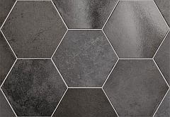 Heritage Carbon 17,5x20 - hladký dlažba mat, černá barva