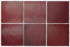 Magma Burgundy 13,2x13,2 - hladký obklad mat, červená barva