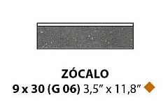 Zocalo Tech Land Basalt 9x30 -  sokl mat, černá barva
