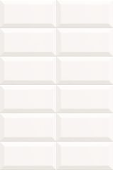 Bissel Blanco 10x20 - plastický / 3d obklad lesk, bílá barva