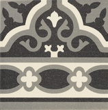 Cenefa Florentine Black 20x20 - hladký obklad i dlažba mat, mix barev barva