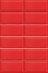 Bissel Rubi 10x20 - plastický / 3d obklad lesk, červená barva