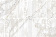 Mystic Decor Borghini Gold 40X120 - strukturovaný / reliéfní dekor mat, bílá barva