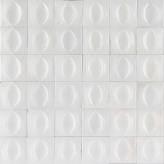 Gleeze Bianco Struttura Egg 10x10 - plastický / 3d obklad lesk, bílá barva
