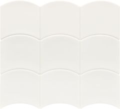 Wave White 12X12 - strukturovaný / reliéfní obklad lesk, bílá barva
