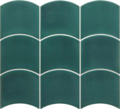 Wave Teal Grassy 12X12 - strukturovaný / reliéfní obklad lesk, zelená barva