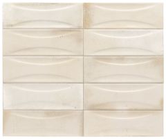 Hanoi Arco White 6,5X20 - strukturovaný / reliéfní obklad lesk, bílá barva