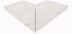 White Stone Ant. rohový lem vnější 62,5x62,5x4 - r11 rohová lemovka / schodovka mat, bílá barva