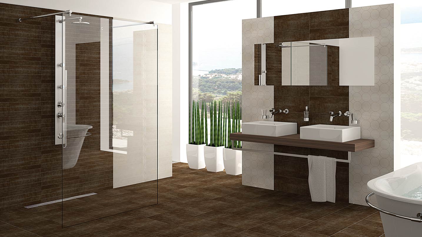 Bora - Obklad do koupelny, moderni design, lehká patina metalickoho efektu, velmi úspěšná série