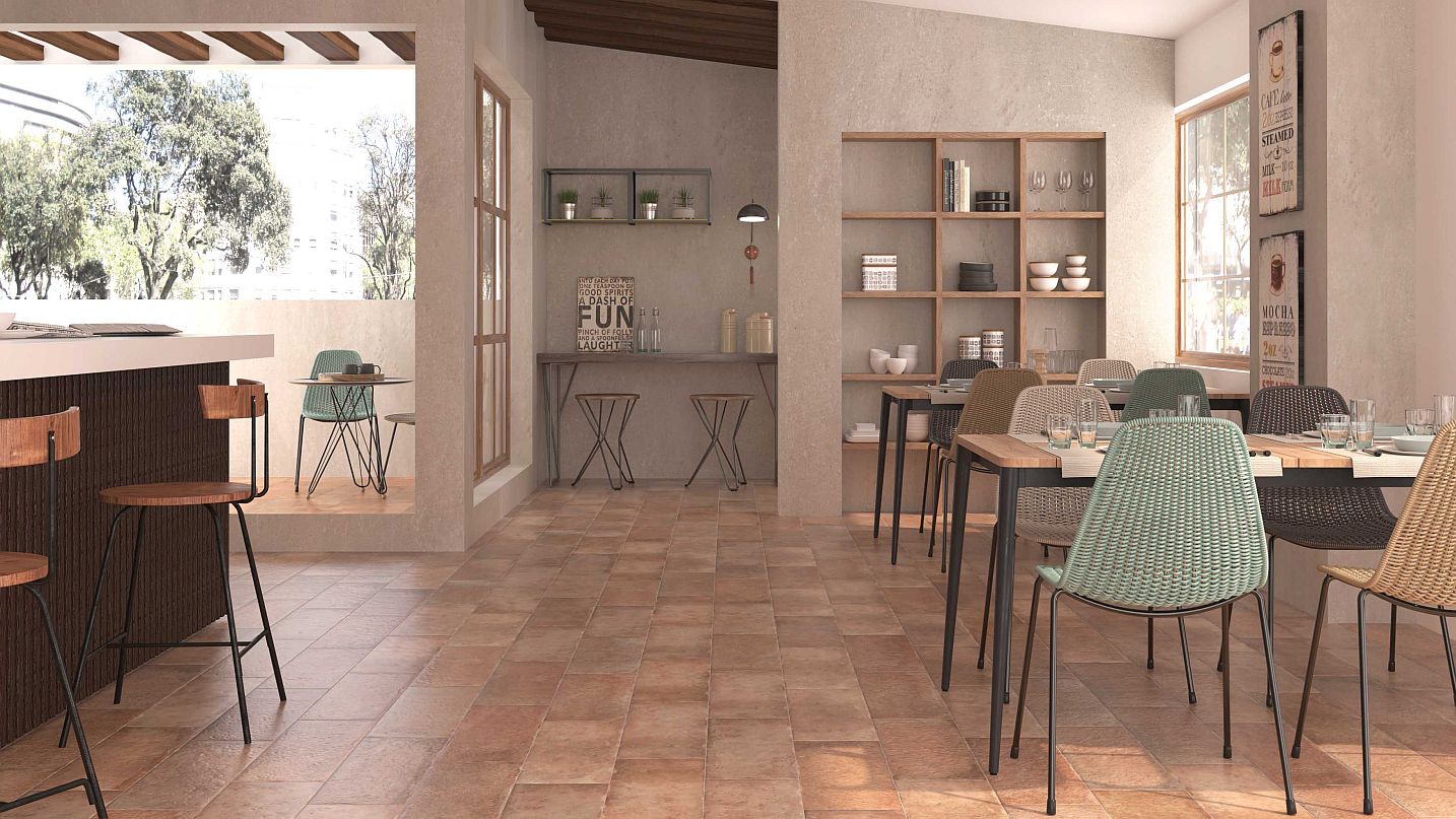 Adobe Dg - Rustikální dlažba ve stylu cotto vhodná jako dlažba do interiéru a obklady do koupelny a obklady do kuchyně